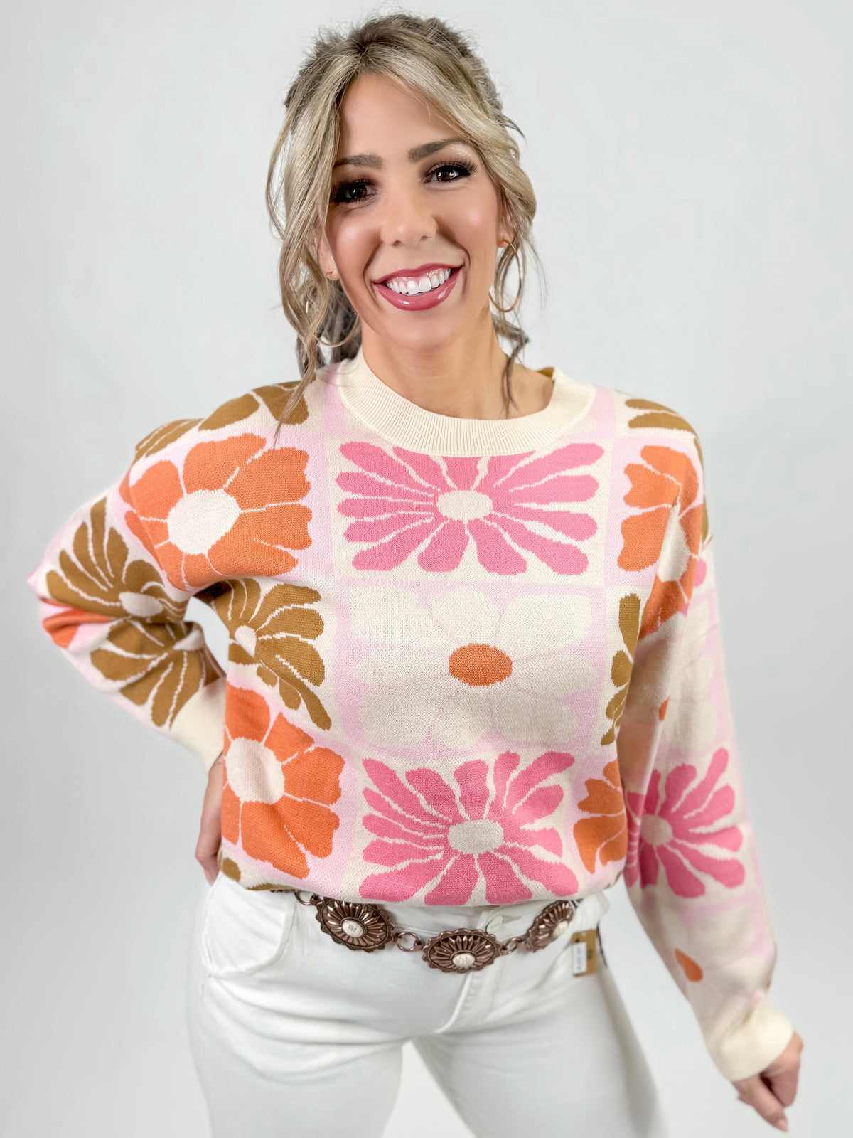 Autumn Meadow Floral Sweater