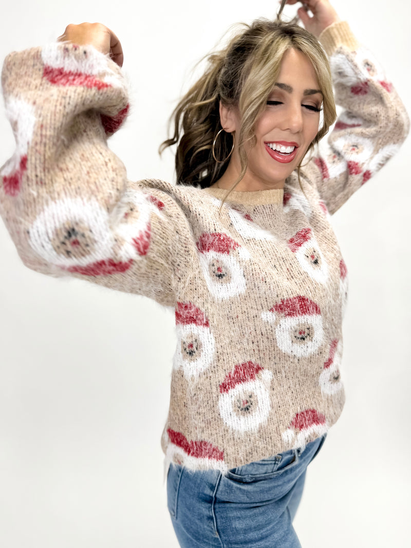 Santa’s Little Helper Sweater Soft Oatmeal