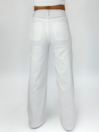 JBD Patch Pocket Wide Leg Jeans- White