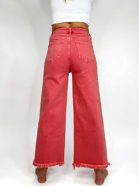 Risen High-Rise Wide Leg Peach Blossom Jeans