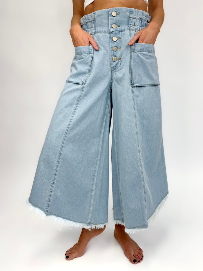 Breezy Sky Mineral Wash Culottes