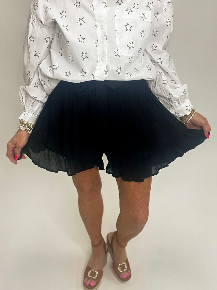 Midnight Elegance Tie Shorts