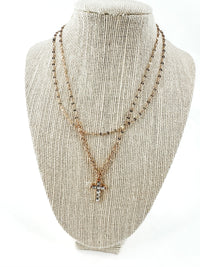 The Shining Cross Double Chain Necklace