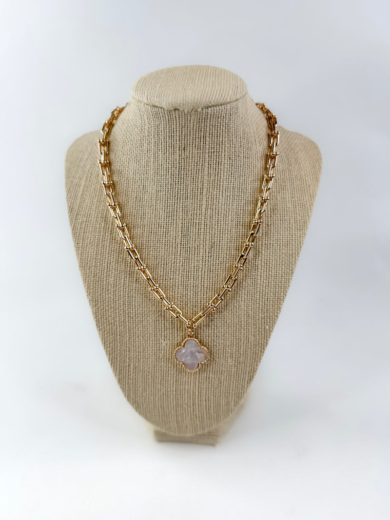 Gold Mother Of Pearl Necklace