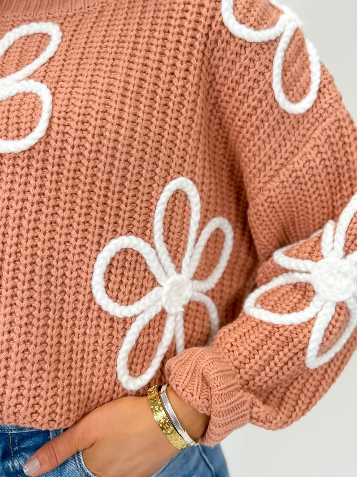 Winter Wildflower Knit Sweater