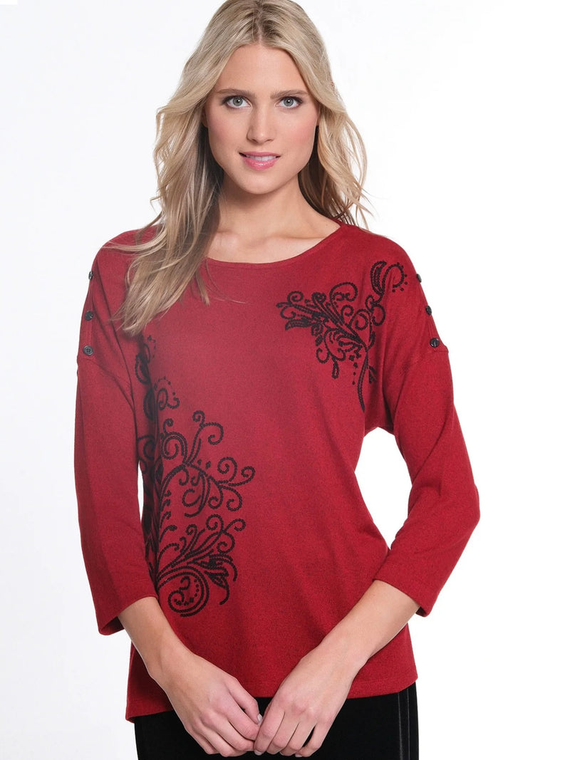 Vivid Red Dolman Top