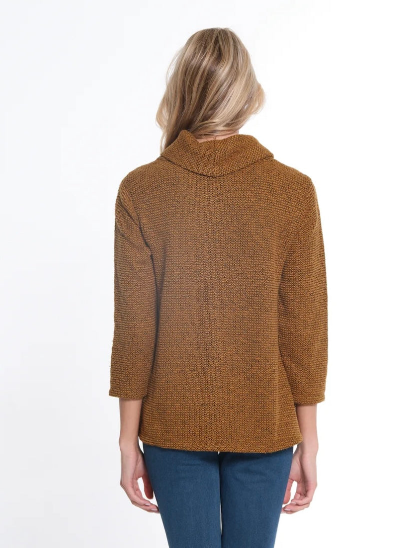 Warm-Ember Cowl Neck Top