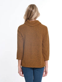 Warm-Ember Cowl Neck Top