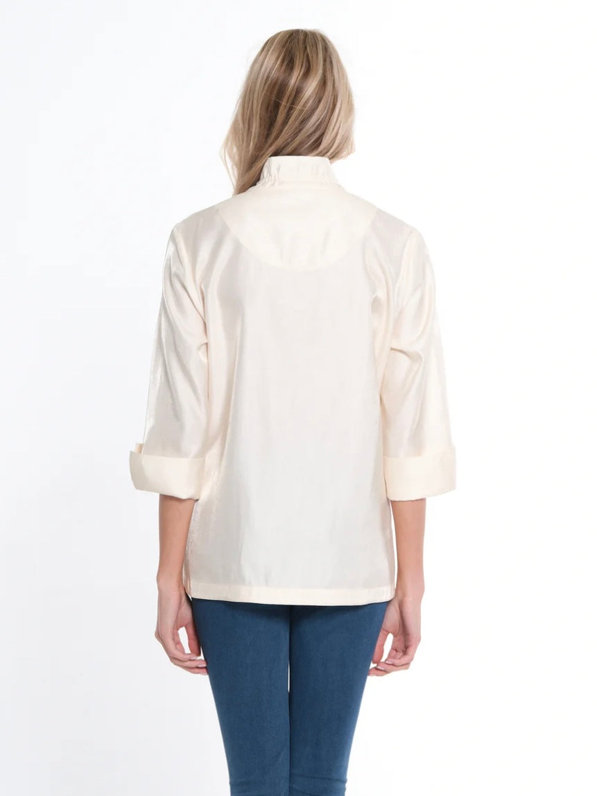 Winter White Luxe Button-Front Shirt