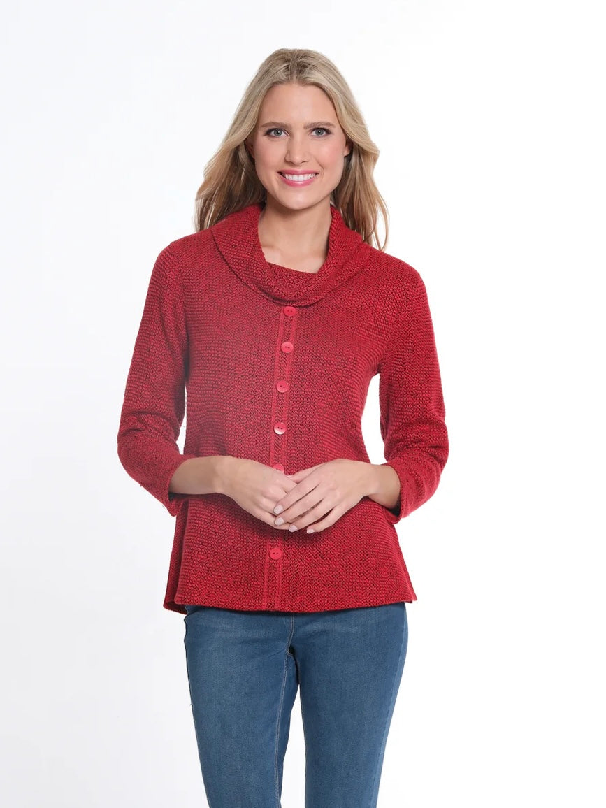 Scarlet Ember Cowl Neck Top