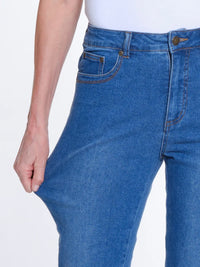 Indigo Edge Zip-Front Boot Cut Jeans