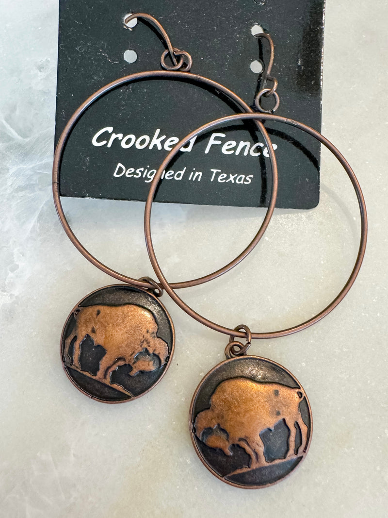 Crooked Fence Buffalo Earrings