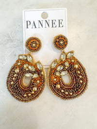 Gold and Brown Pannee Earrings