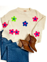 Blooming Bright Knit Sweater