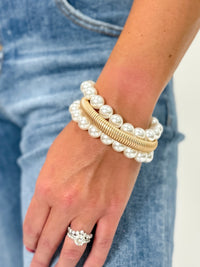 Elegance Trio Bracelet- Pearl