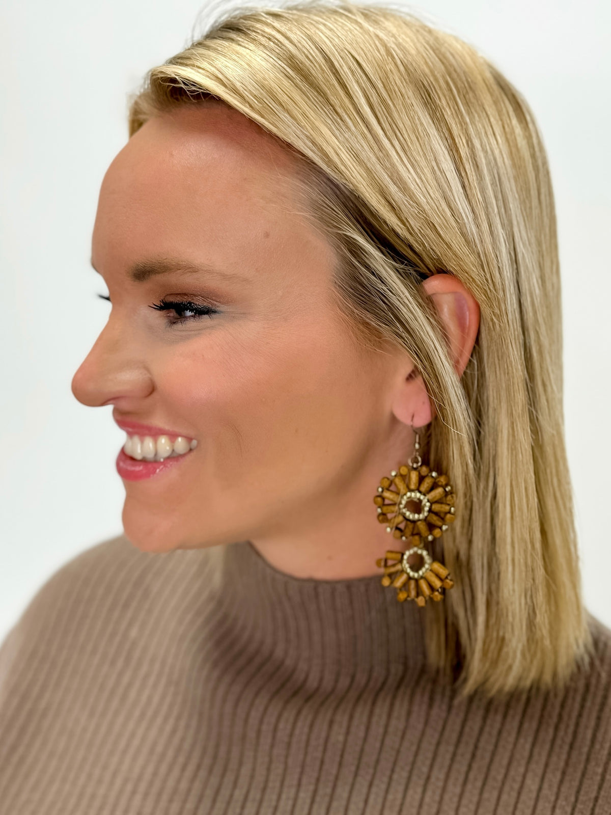 Pannee Wood Drop Earrings