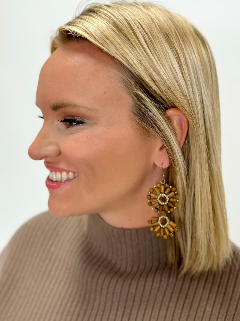 Pannee Wood Drop Earrings