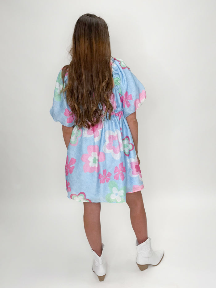 Bluebell Bloom Bubble Sleeve Dress