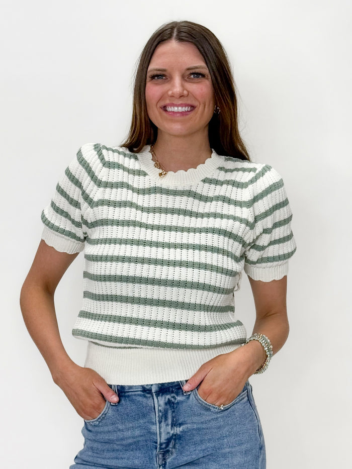 Meadow Breeze Striped Sweater Top