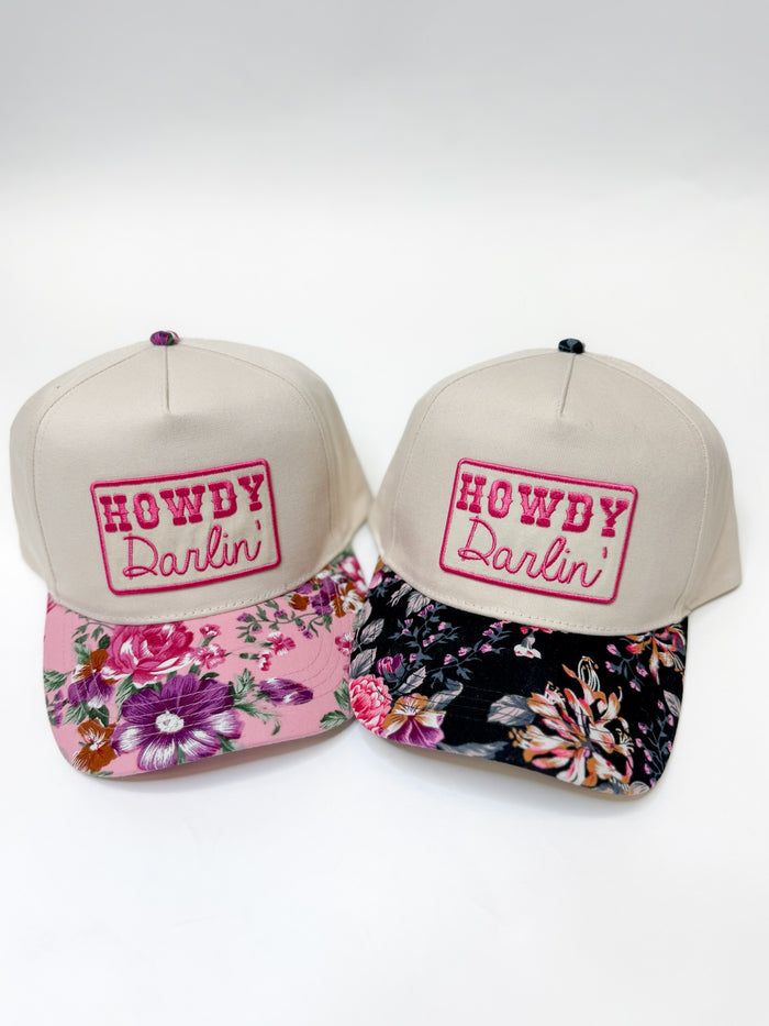 Howdy Darlin’ Trucker Hat Black Floral