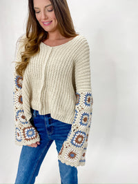 Heading To The Cabin Granny Square Sweater