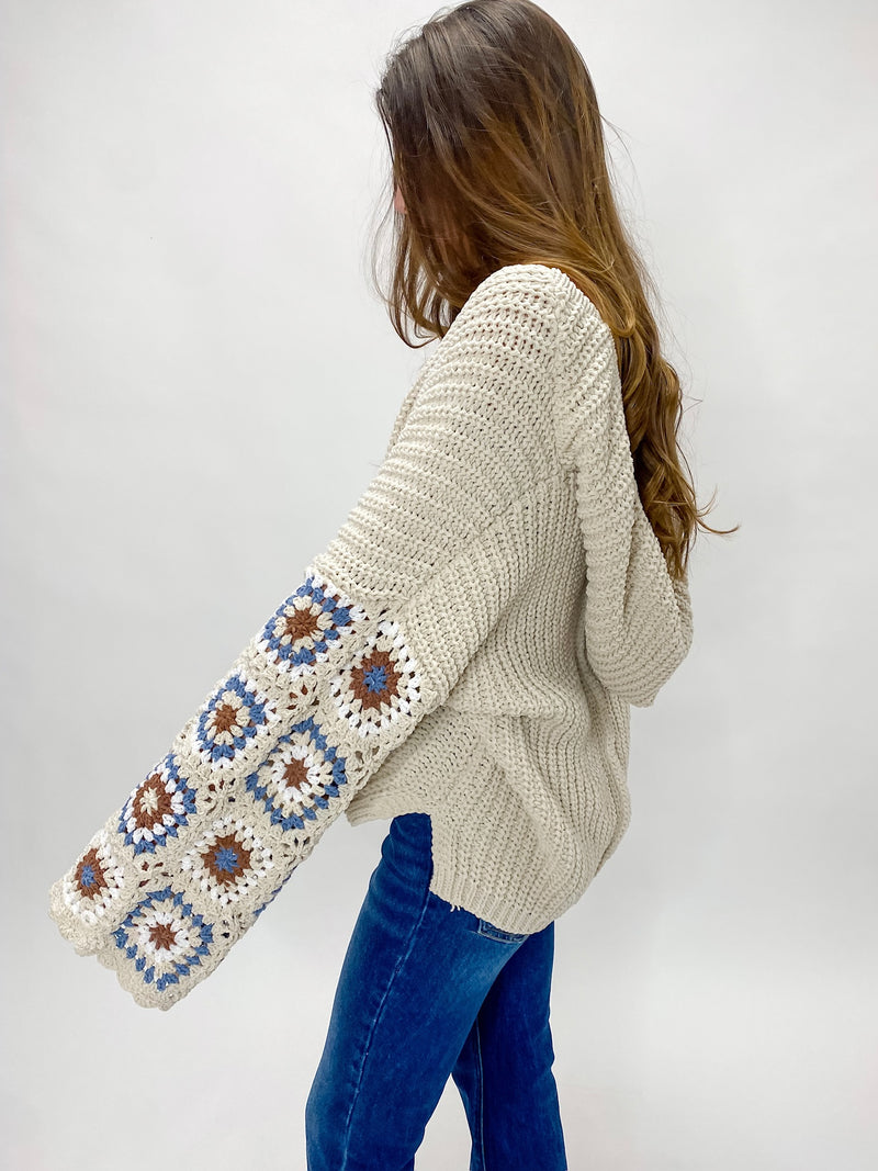 Heading To The Cabin Granny Square Sweater