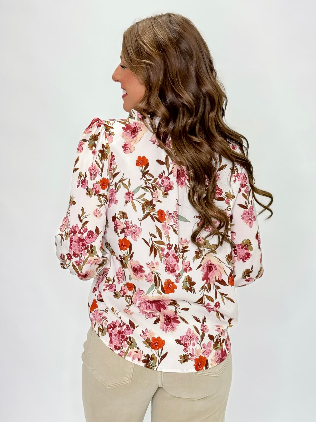 Elegant Cream Floral Blouse