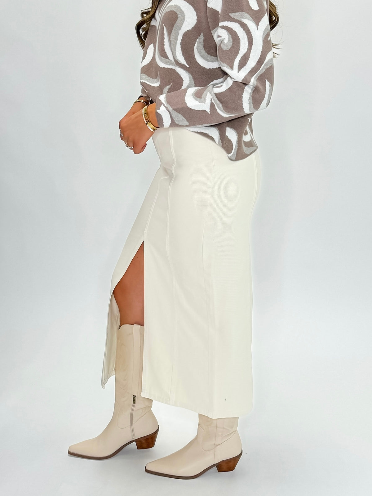 Vanilla Ridge Midi Skirt