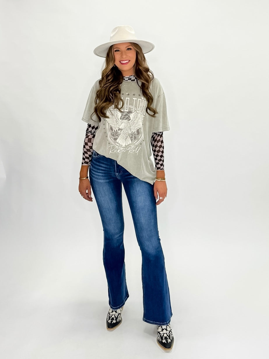 Vervet Allison Mid-Rise Flare Jeans