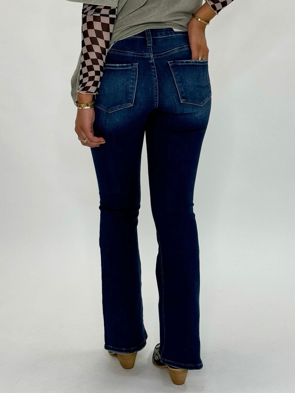 Vervet Allison Mid-Rise Flare Jeans