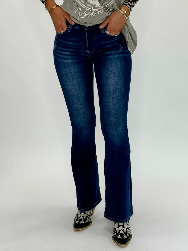 Vervet Allison Mid-Rise Flare Jeans