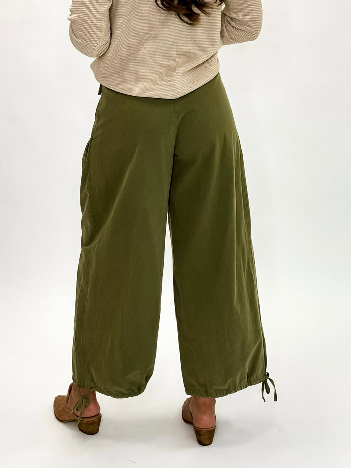 Aurora Sky Wide Leg Pants - Olive