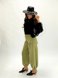 Aurora Sky Wide Leg Pants - Olive