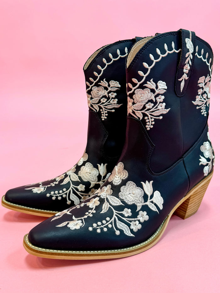 Midnight Bloom Cowgirl Boots