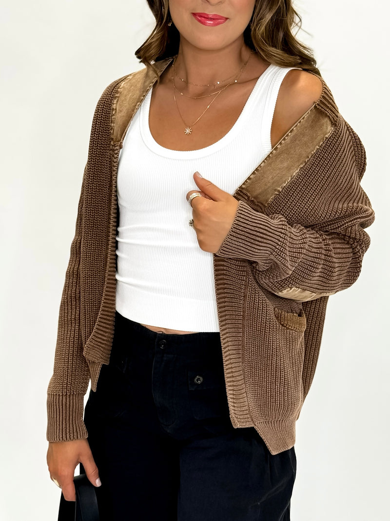 Rich Cocoa Knit Cardigan