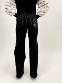 Risen Mid-Rise Wide Leg Jeans With Front Patch Pocket