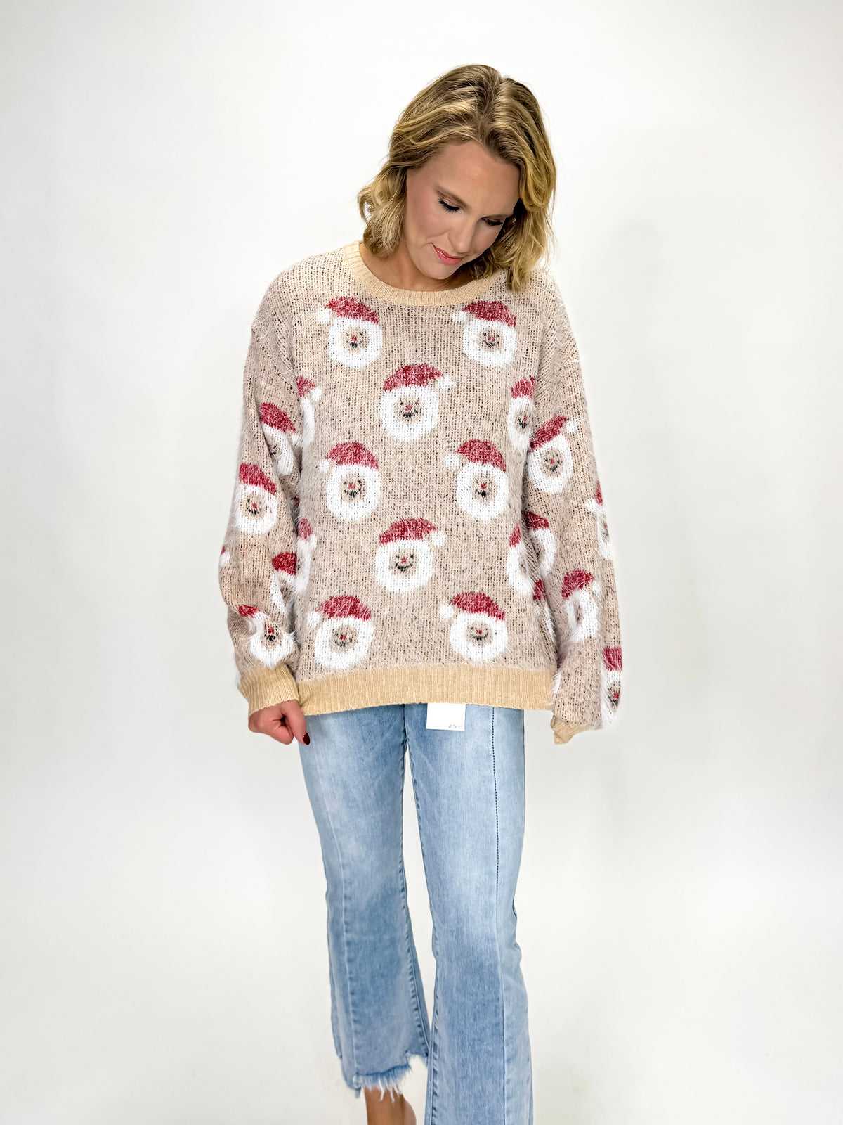 Santa’s Little Helper Sweater Soft Oatmeal