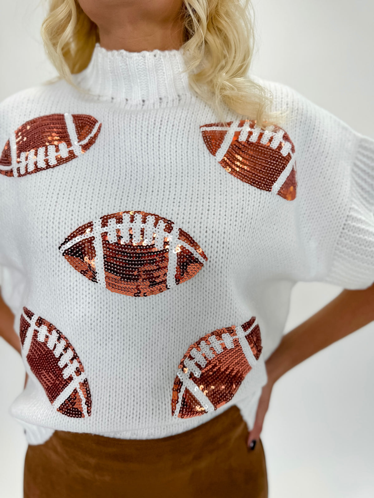 Game Day Glam Turtleneck Top