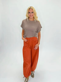 Aurora Sky Wide Leg Pants- Rust