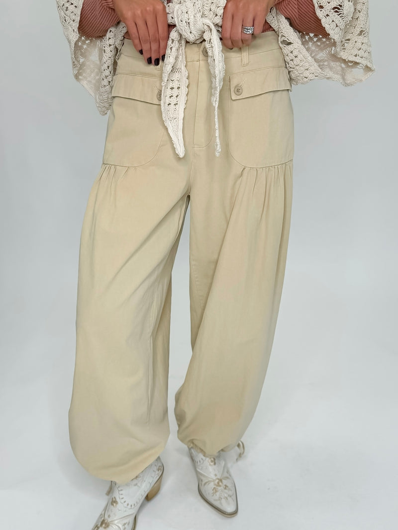 Aurora Sky Wide Leg Pant- Natural