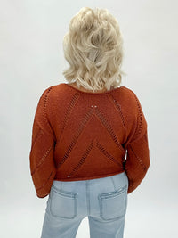 Autumn Cascade Knit Top Rust