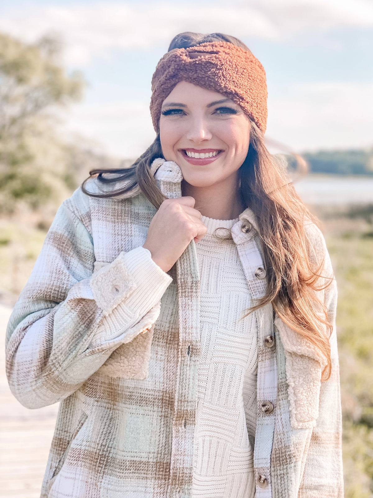 Golden Brown Sherpa Headband