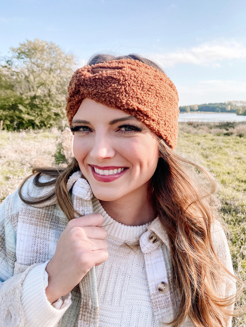 Golden Brown Sherpa Headband