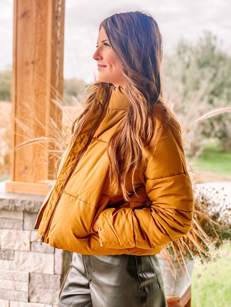 Camel Puffer Coat