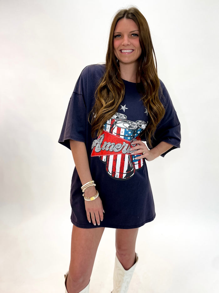 Midnight Patriot Graphic Tee Dress