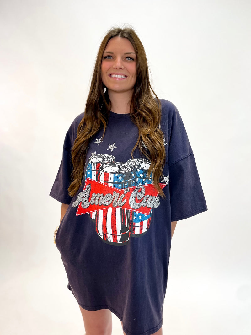 Midnight Patriot Graphic Tee Dress