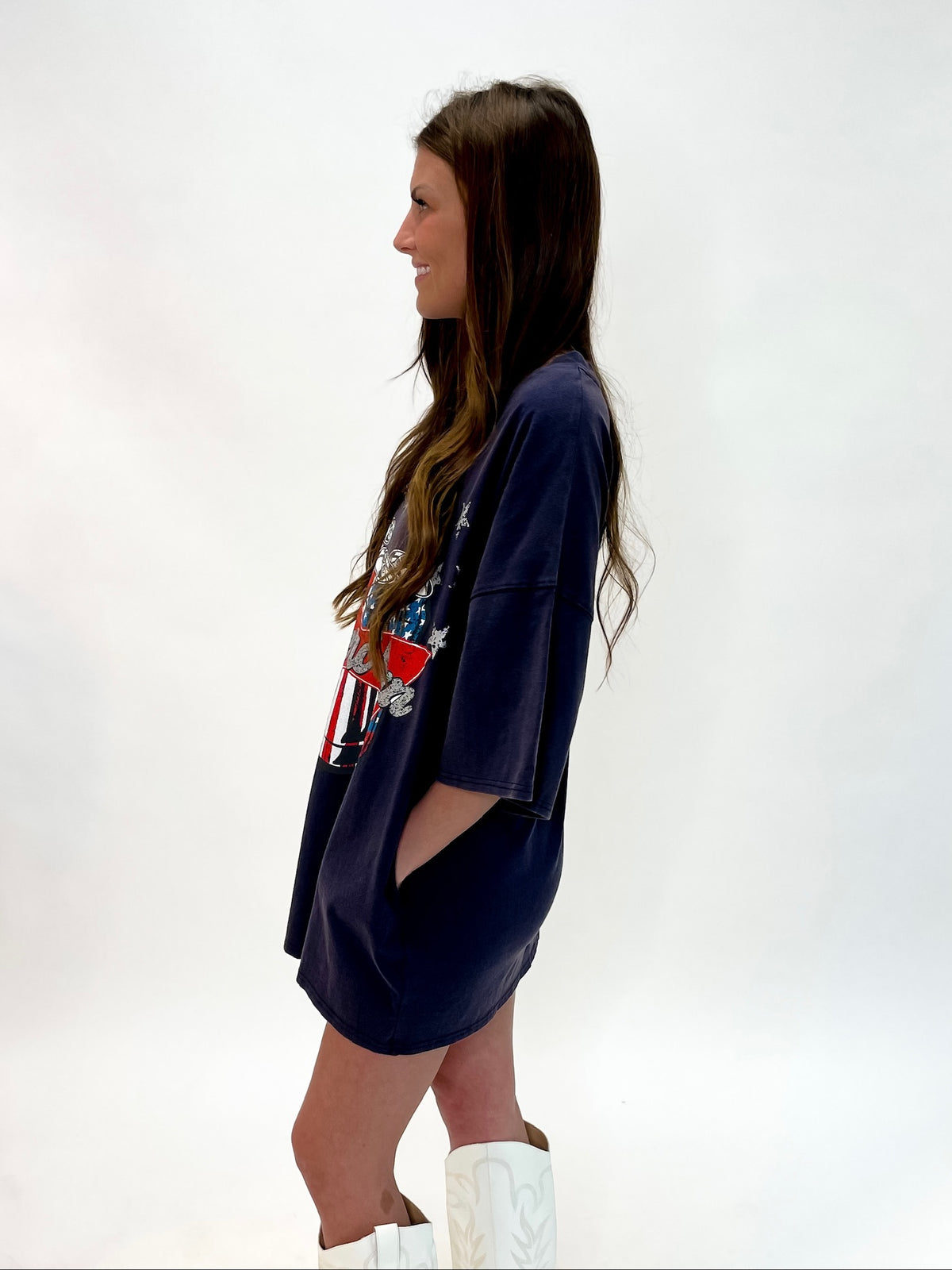 Midnight Patriot Graphic Tee Dress