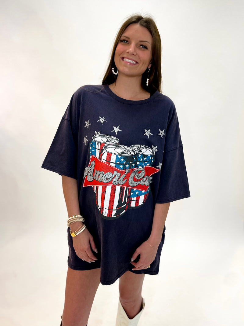 Midnight Patriot Graphic Tee Dress