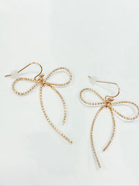 Gilded Bow Drop Earrings