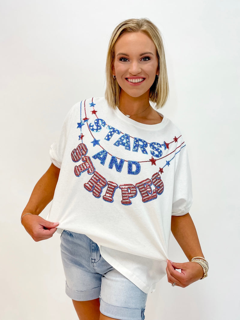 Stars and Stripes Sequin Graphic Tee